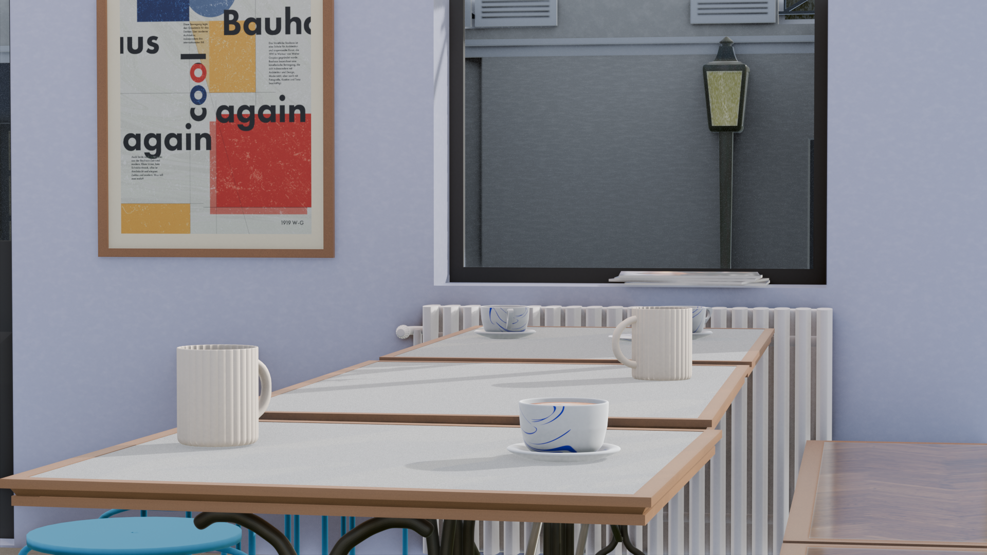 Café interior wide shot